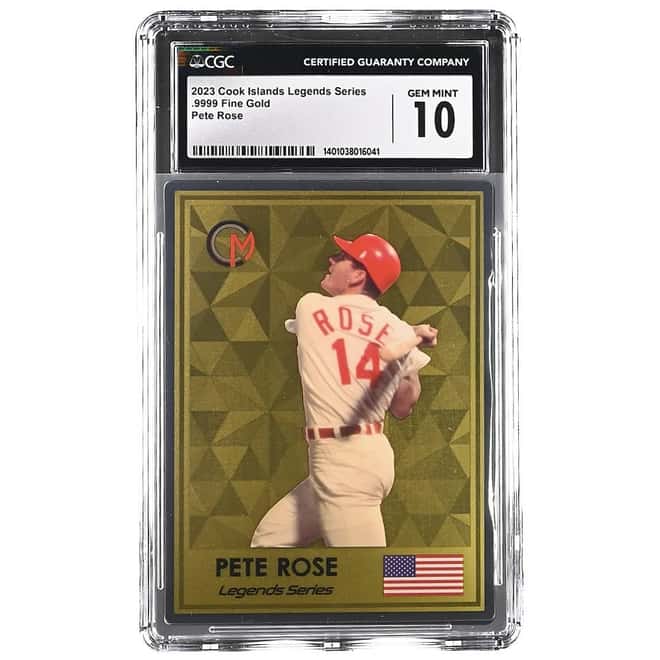 2023 1/2 Gram Cook Islands Gold Pete Rose Trading Coin CGC Gem Mint 10