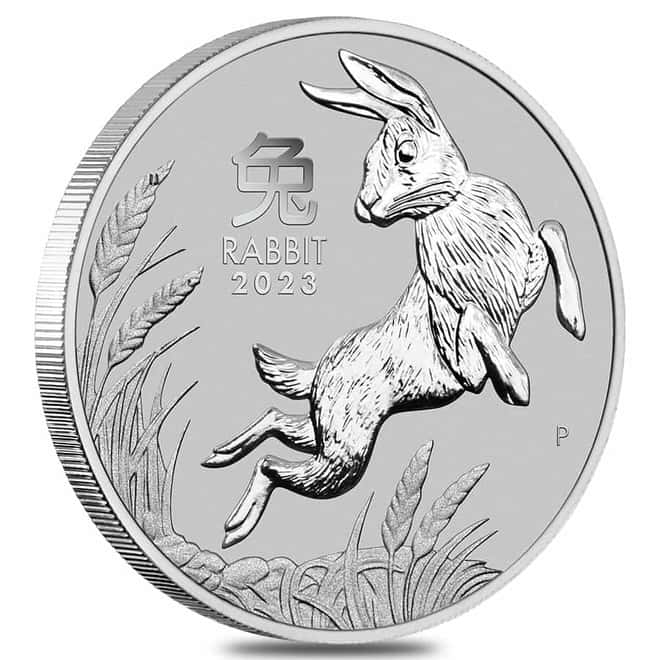 2023 1 oz Platinum Lunar Year of The Rabbit BU Australian Perth Mint In Cap