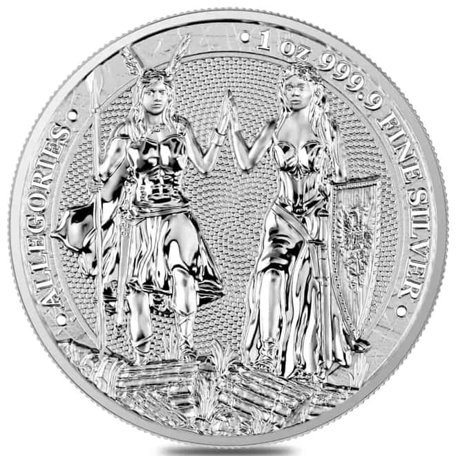 2023 1 oz Silver Galia & Germania The Allegories BU