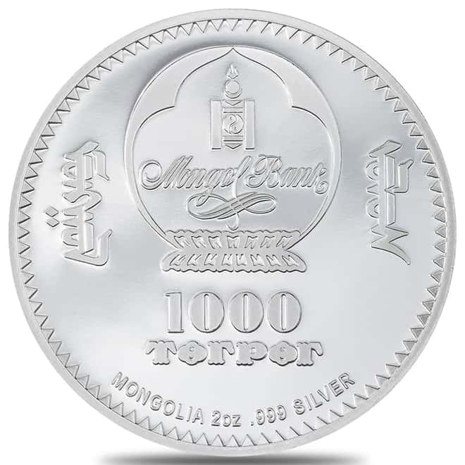 2023 2 oz Silver Faberge Tsarevich Egg Mongolia Coin .999 Fine (w/Box & COA)