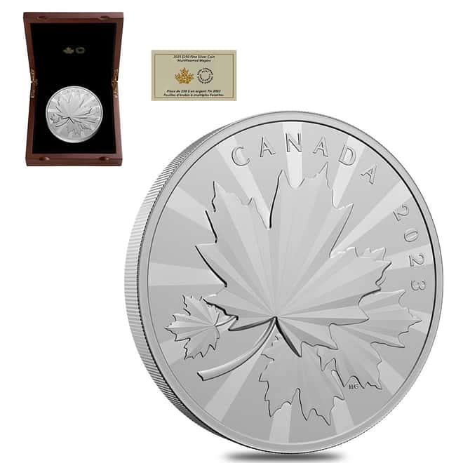2023 Canada 1 kilo Multifaceted Maples Silver Coin .9999 Fine (w/Box & COA)