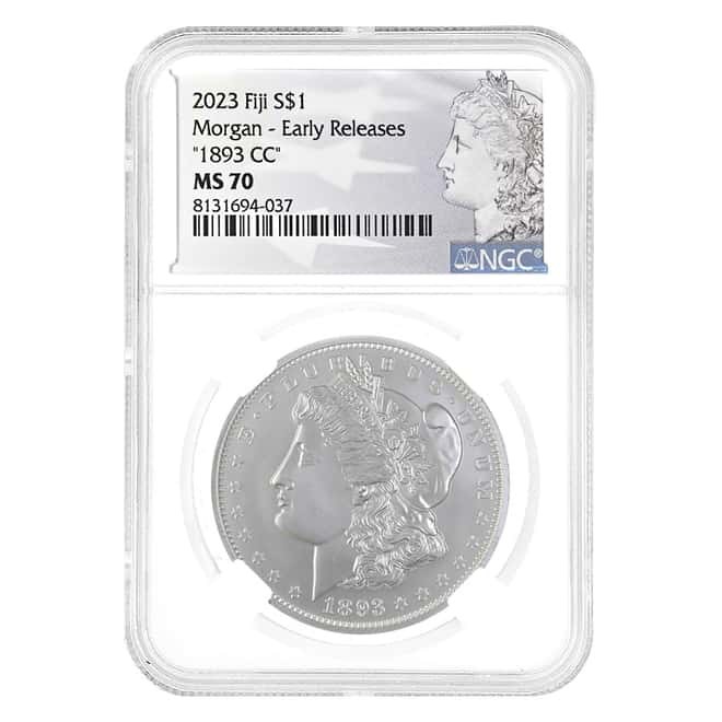 2023 Fiji 1 oz Morgan Silver Dollar "1893-CC" NGC MS 70 ER
