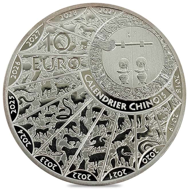 2023 France Lunar Rabbit 10 Euros Proof Silver Coin
