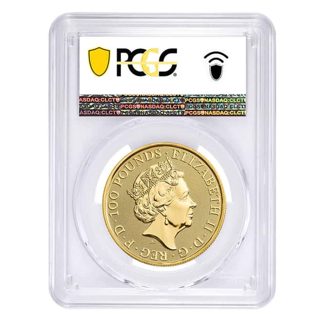 2023 Great Britain 1 oz Tudor Beasts Yale of Beaufort Gold Coin PCGS MS 70