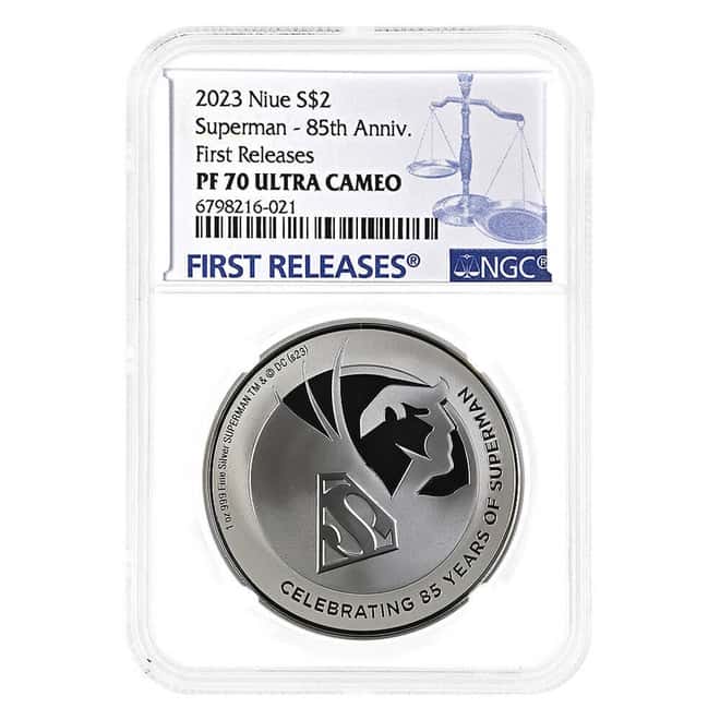 2023 Niue 1 oz DC Comics Superman 85th Ann. Proof Silver Coin NGC PF 70 UCAM FR