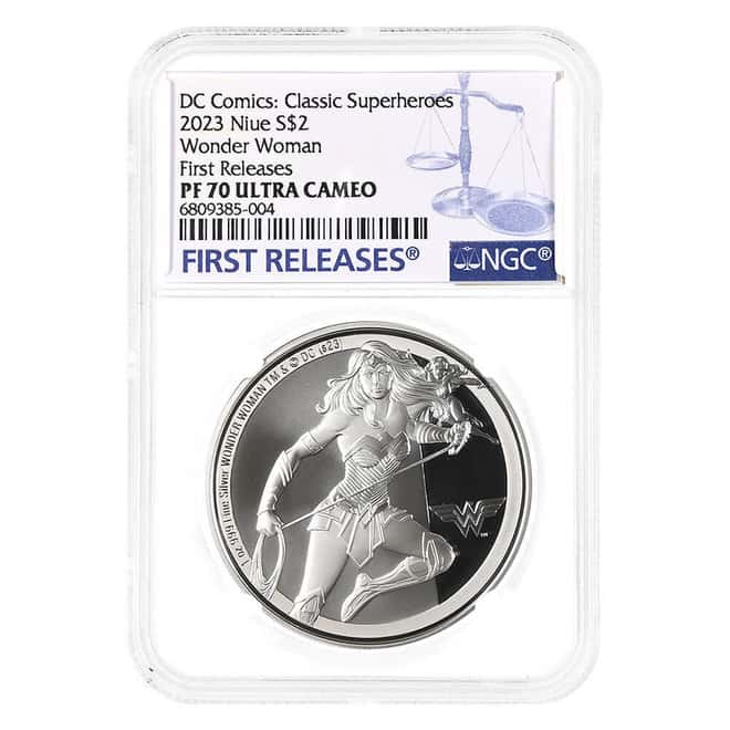 2023 Niue 1 oz DC Comics Wonder Woman Classic Proof Silver Coin NGC PF 70 UCAM FR