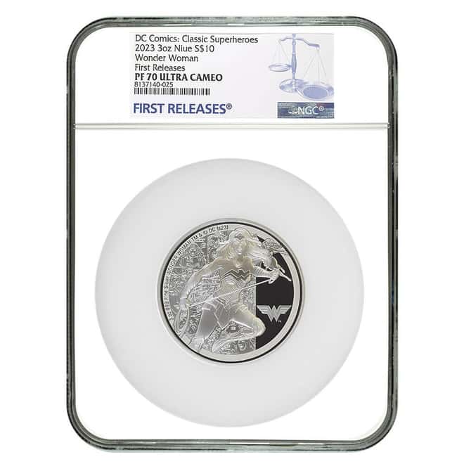 2023 Niue 3 oz DC Comics Wonder Woman Classic Proof Silver Coin NGC PF 70 UCAM FR