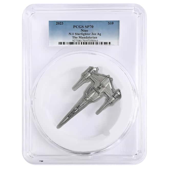 2023 Niue 3 oz Star Wars The Mandalorian's N-1 Starfighter Silver Coin PCGS SP 70