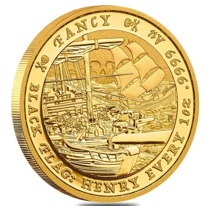 2023 Tuvalu 1 oz Henry Every Black Flag The Fancy Gold Coin BU Perth Mint