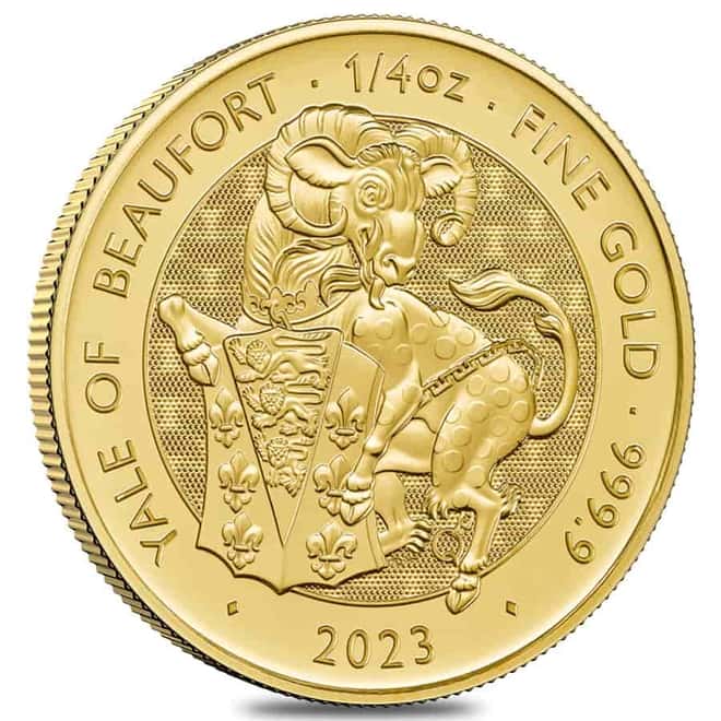 2023 Great Britain 1/4 oz Gold The Tudor Beasts Yale of Beaufort Coin .9999 Fine BU