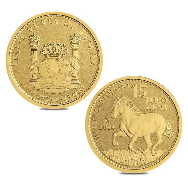 2024 1/10 oz Spanish Stallion Doubloon Reverse Proof Gold Coin .9999 Fine