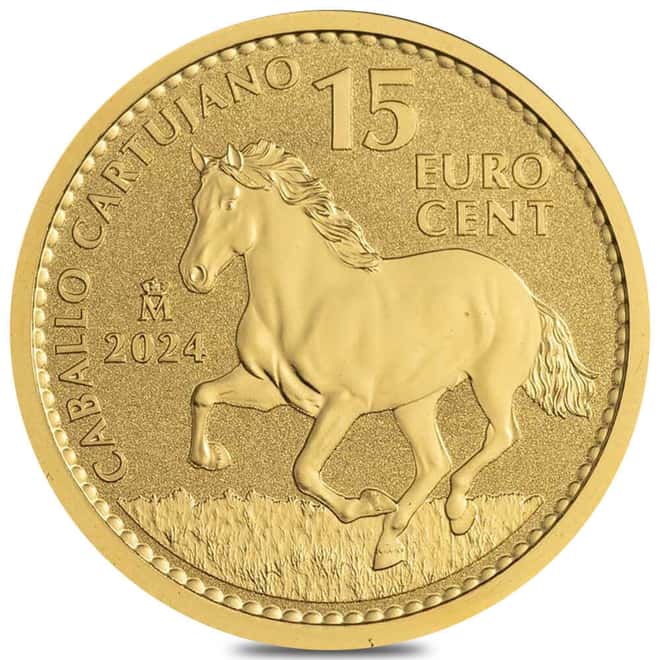 2024 1/10 oz Spanish Stallion Doubloon Reverse Proof Gold Coin .9999 Fine