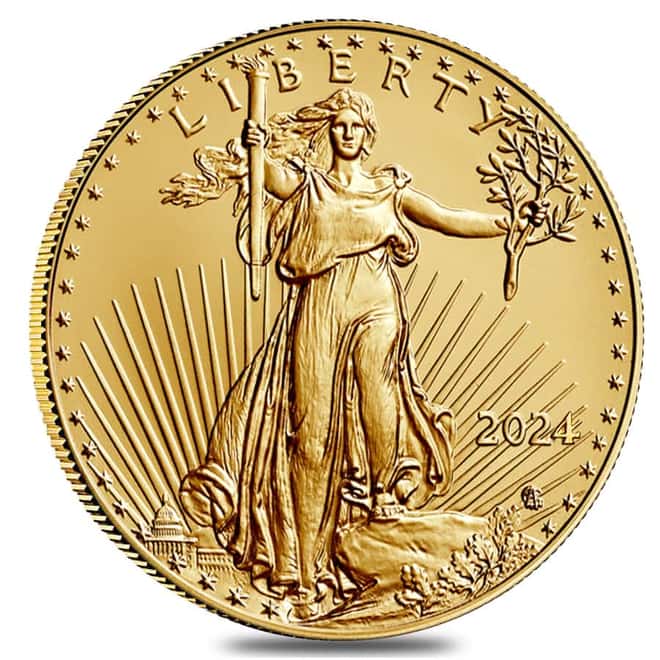 2024 1/4 oz Gold American Eagle $10 Coin BU