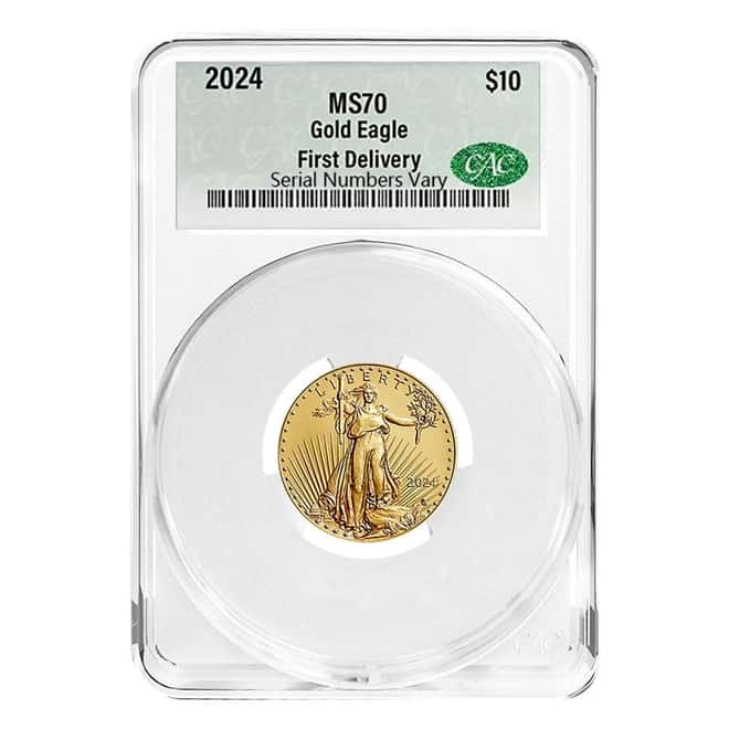 2024 1/4 oz Gold American Eagle CAC MS 70 First Delivery