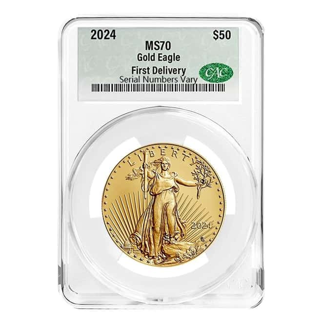 2024 1 oz Gold American Eagle CAC MS 70 First Delivery