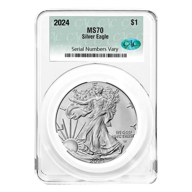 2024 1 oz Silver American Eagle CAC MS 70