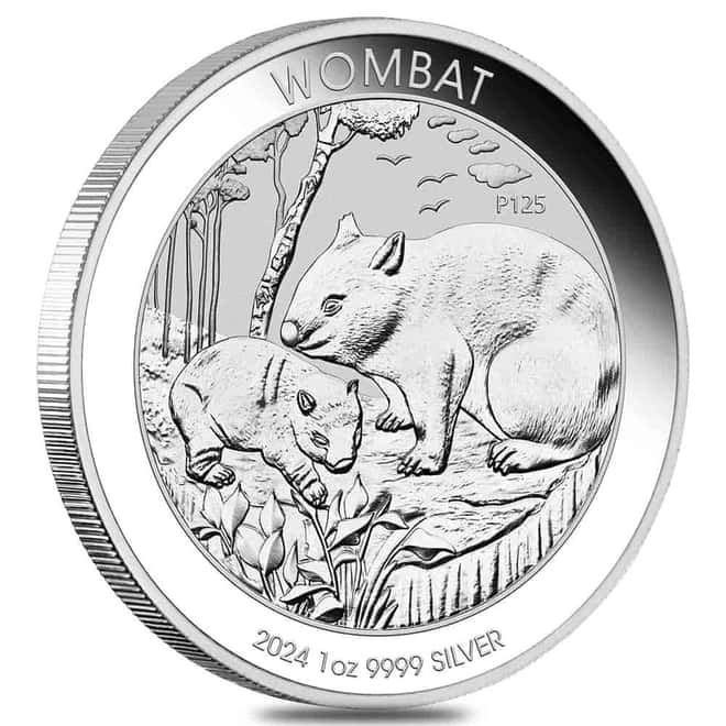 Lot of 100 - 2024 1 oz Silver Australian Wombat Perth Mint .9999 Fine BU