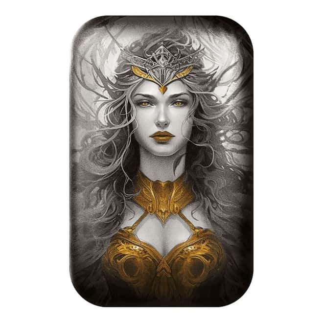 2024 2 oz Germania Mint Goddesses Gullweig Colorized Cast Silver Bar
