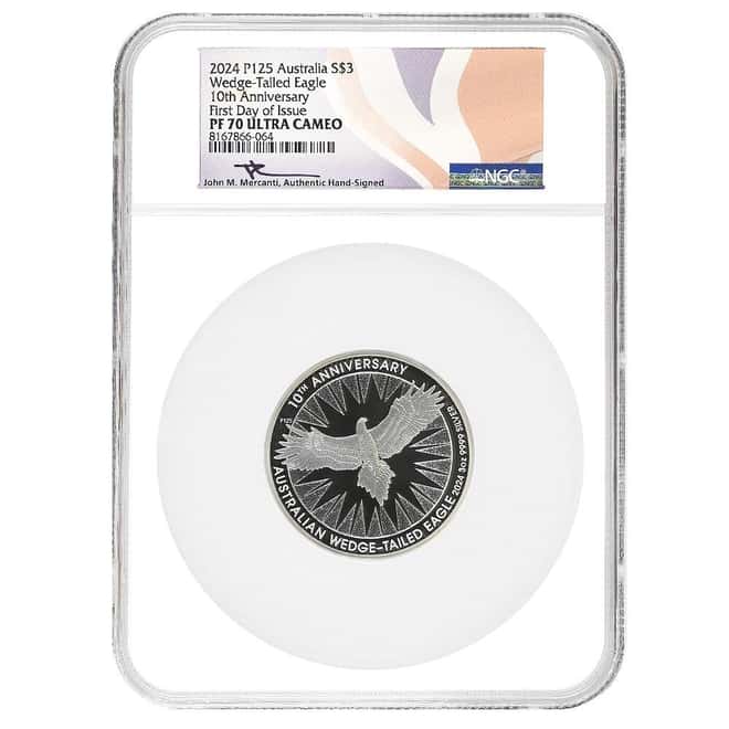 2024 3 oz Proof Silver Australian Wedge-Tailed Eagle NGC PF 70 FDOI (Mercanti)