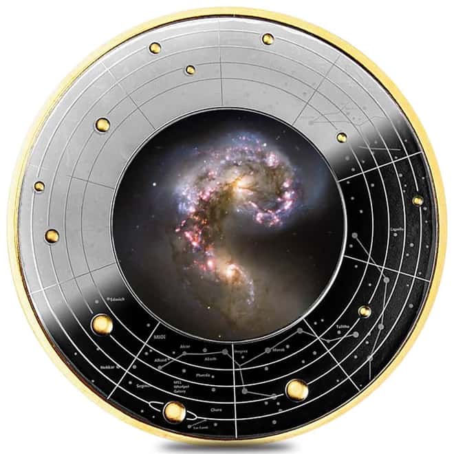 2024 Cameroon 17.5 Gram The Antennae Galaxies Silver Coin