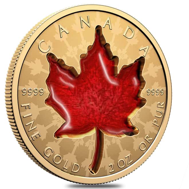 2024 Canada 2 oz Proud Maple Enamel Gold Coin