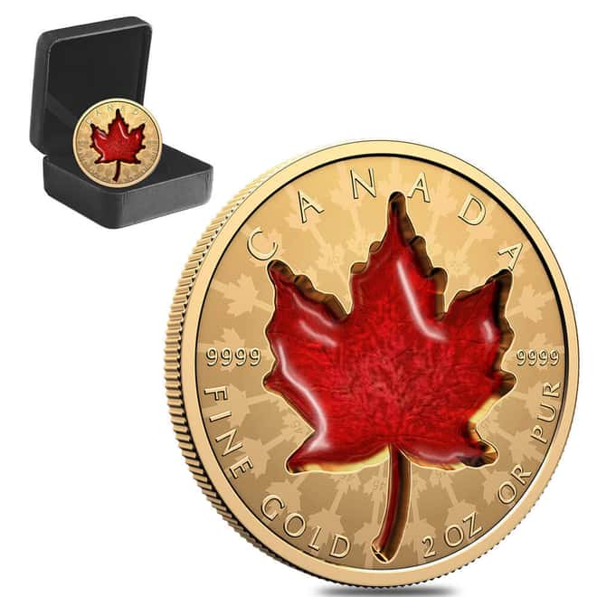 2024 Canada 2 oz Proud Maple Enamel Gold Coin