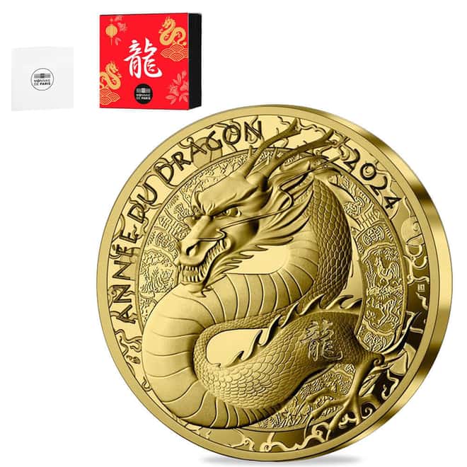 2024 France 1 oz Lunar Dragon 200 Euros Proof Gold Coin (w/Box & COA)