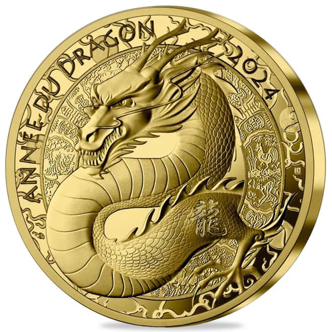 2024 France 1 oz Lunar Dragon 200 Euros Proof Gold Coin (w/Box & COA)