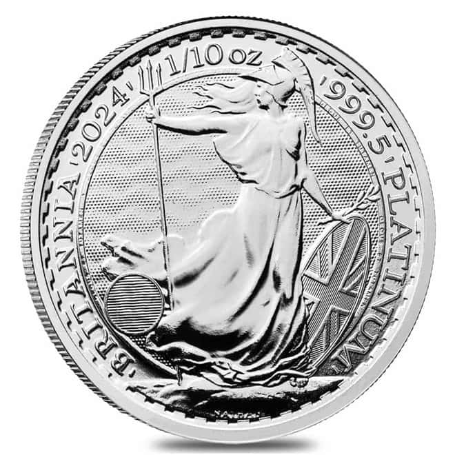 2024 Great Britain 1/10 oz Platinum Britannia Coin BU