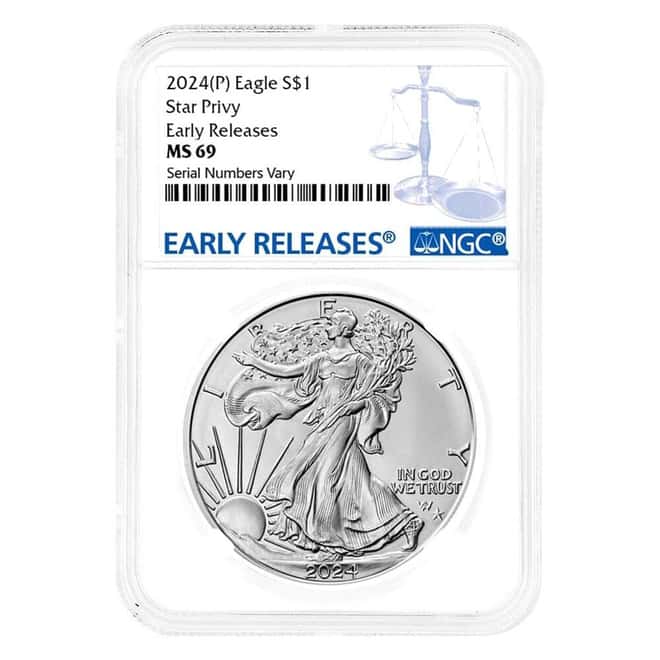 2024 (P) Star Privy 1 oz Silver American Eagle NGC MS 69 ER