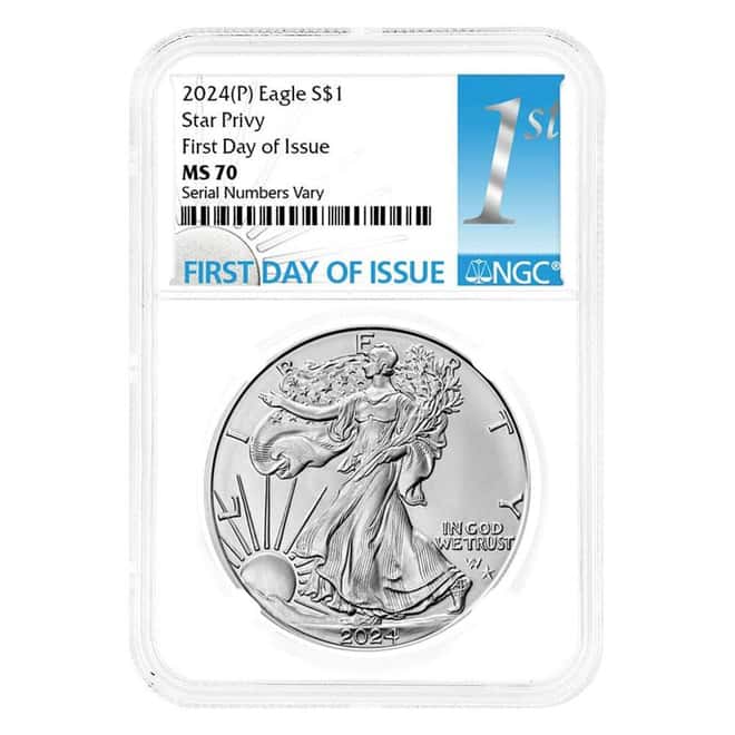 2024 (P) Star Privy 1 oz Silver American Eagle NGC MS 70 FDOI