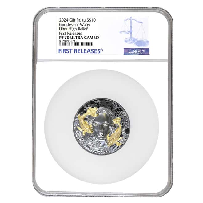 2024 Palau 2 oz Goddess of Water Proof Silver Coin NGC PF 70 UCAM FR