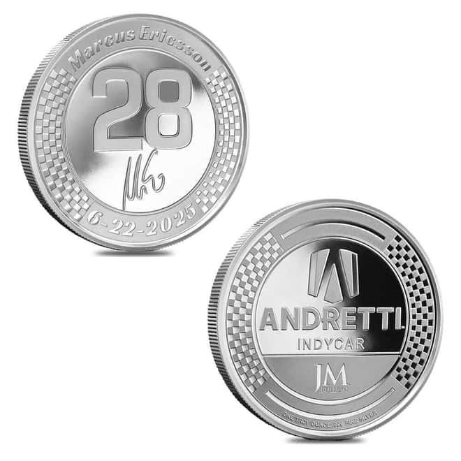 2025 1 oz Andretti IndyCar Marcus Ericsson Silver Round .999 Fine