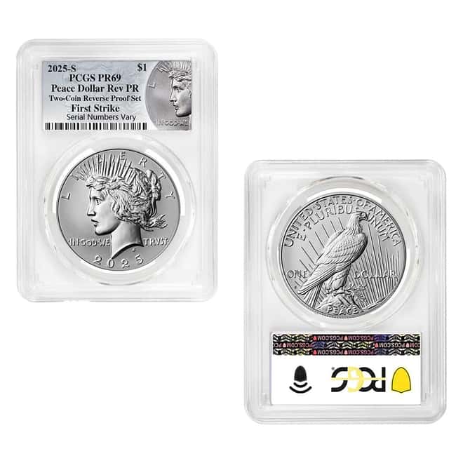 2025-S Morgan and Peace Silver Dollar Reverse Proof 2-Coin Set PCGS PF 69 FS (Morgan/Peace)