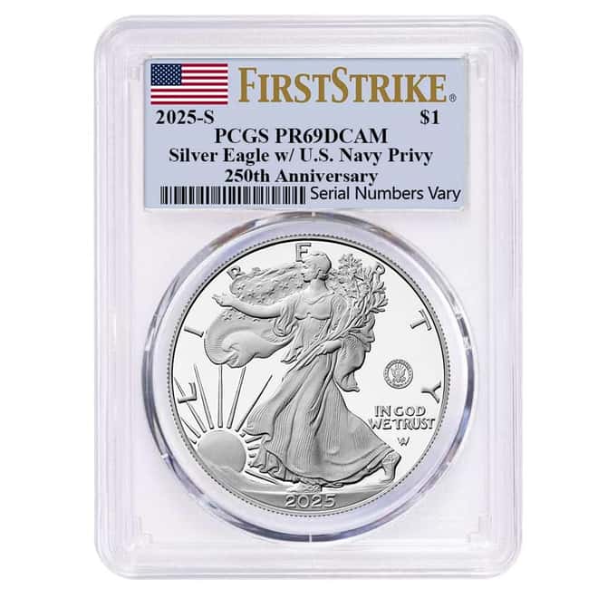 2025-S Navy Privy 1 oz Proof Silver American Eagle PCGS PF 69 FS