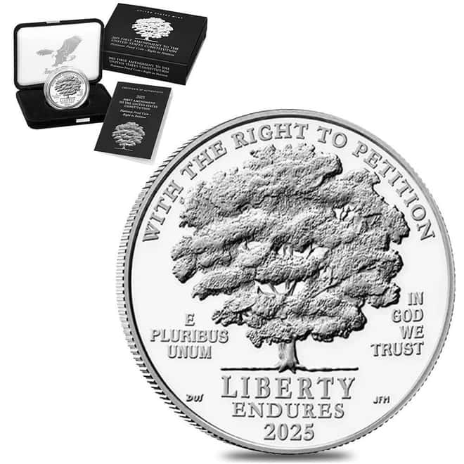 2025-W 1 oz Proof Platinum American Eagle Right to Petition (w/Box & COA)