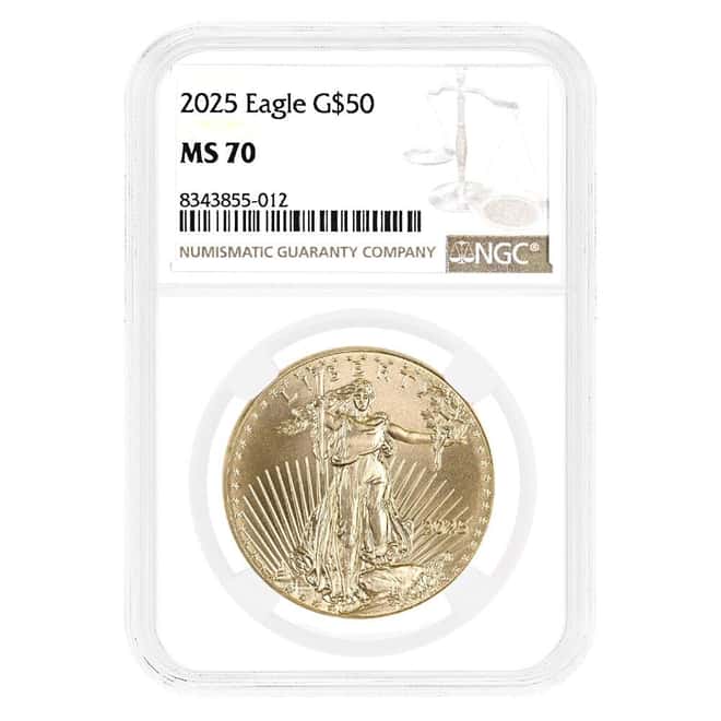 2025 1 oz Gold American Eagle NGC MS 70