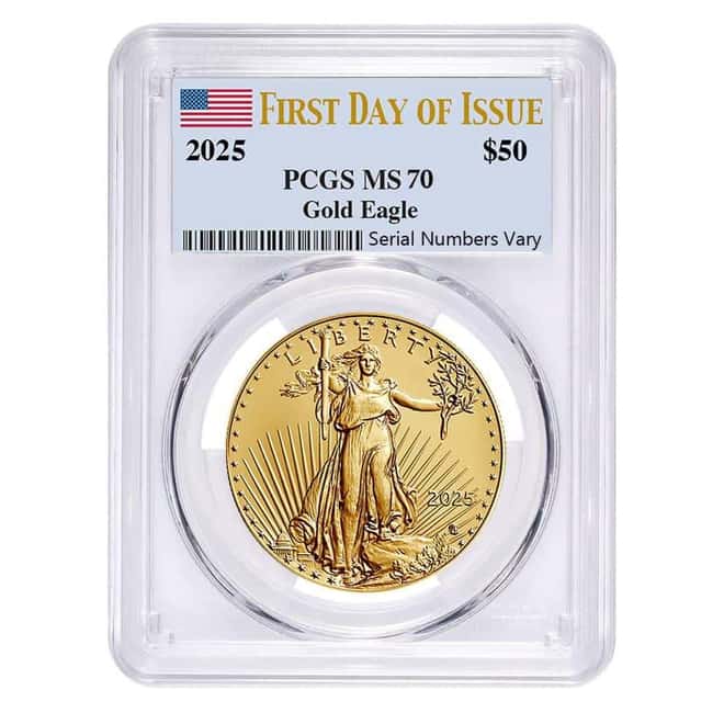 2025 1 oz Gold American Eagle PCGS MS 70 FDOI
