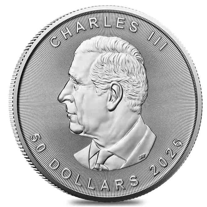 2025 1 oz Platinum Canadian Maple Leaf $50 Coin BU (in Assay)