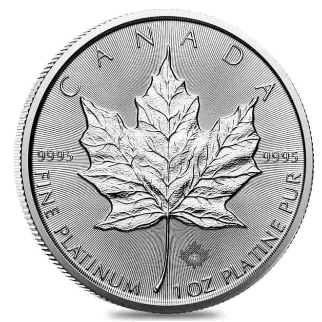 2025 1 oz Platinum Canadian Maple Leaf $50 Coin BU (in Assay)