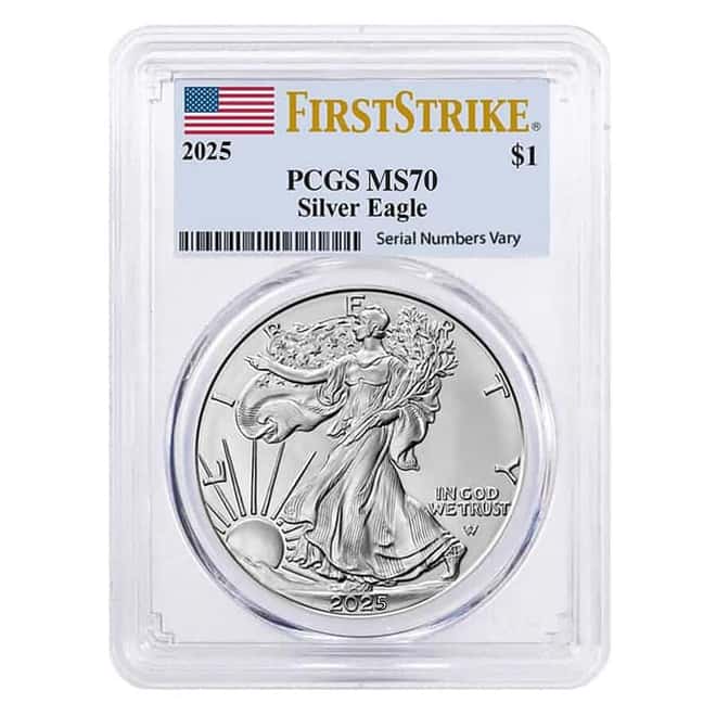 Box of 20 - 2025 1 oz Silver American Eagle PCGS MS 70 FS (Flag)