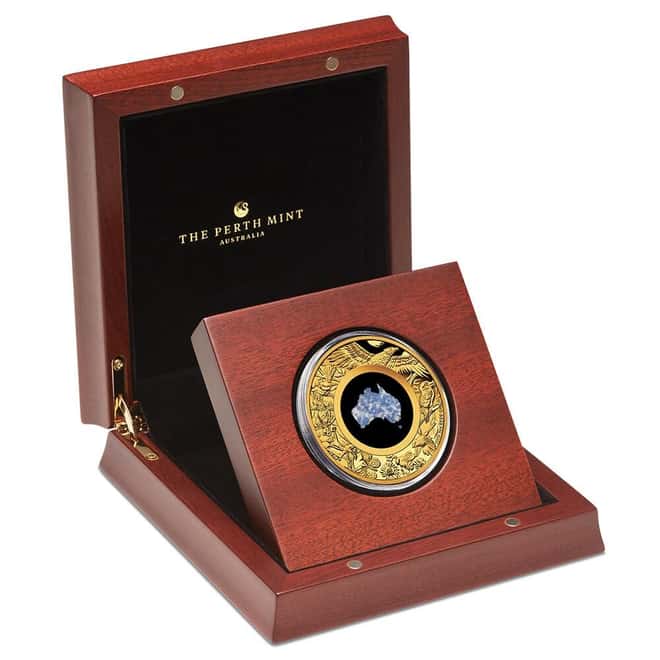 2025 2 oz Proof Gold Great Southern Land Blue Lepidolite Coin Perth Mint