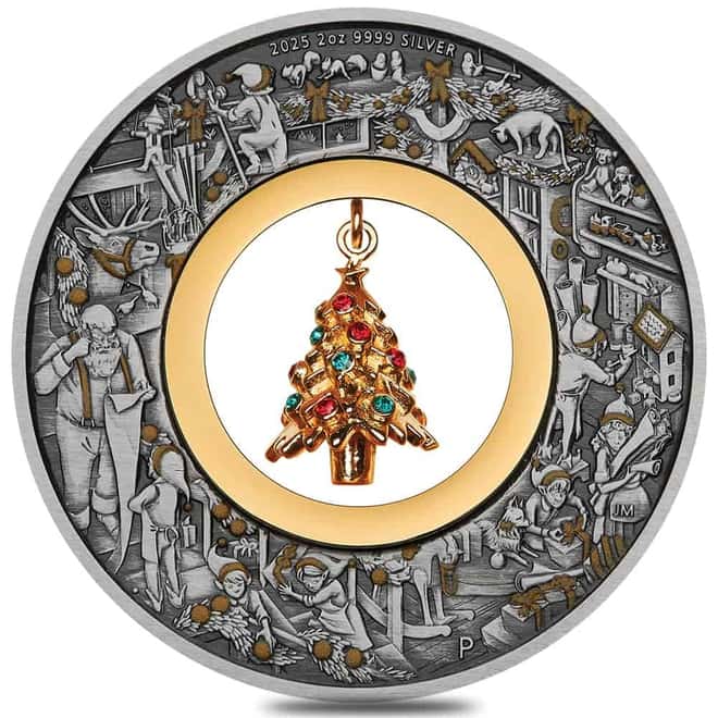 2025 2 oz Santa's Workshop Silver Coin Perth Mint