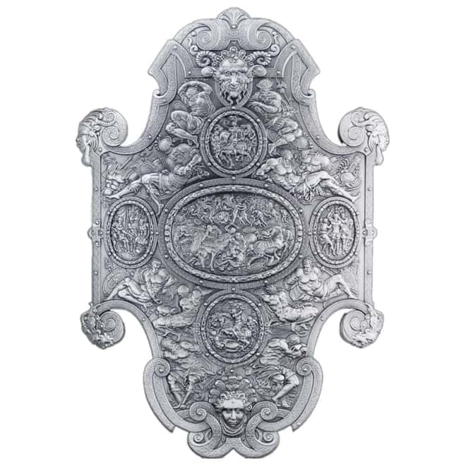 2025 2 oz South Korea The Shield of Victory Shaped Antiqued Silver Stackable .999 Fine