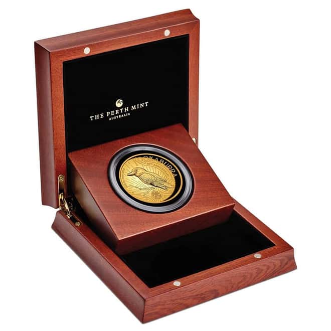 2025 5 oz Proof Gold Australian Kookaburra Perth Mint High Relief Coin (w/Box & COA)