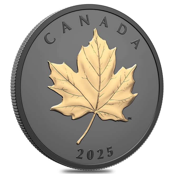 2025 Canada 1 oz Elegant Maple Gilded Silver Coin .9999 Fine