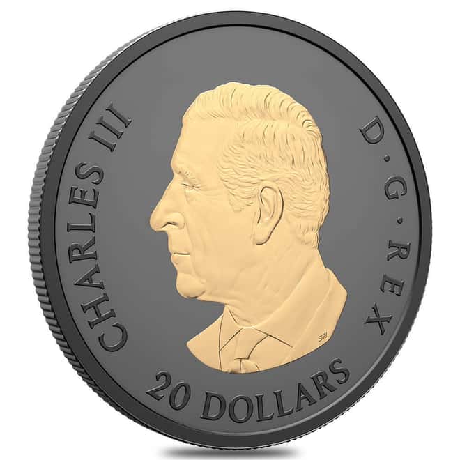 2025 Canada 1 oz Elegant Maple Gilded Silver Coin .9999 Fine