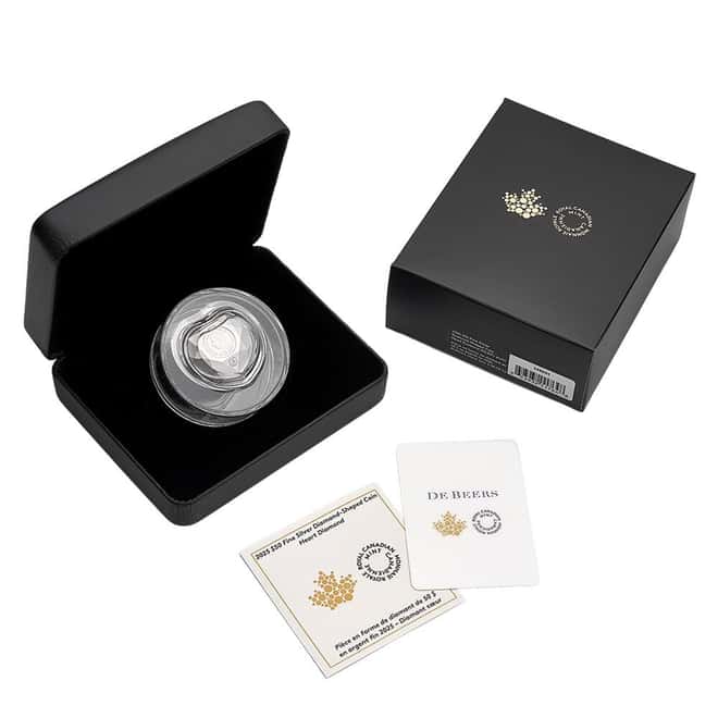 2025 Canada 2.5 oz Silver Heart Diamond Shaped Coin