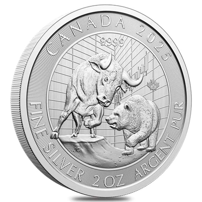 2025 Canada 2 oz Bull and Bear Silver Coin .9999 Fine BU