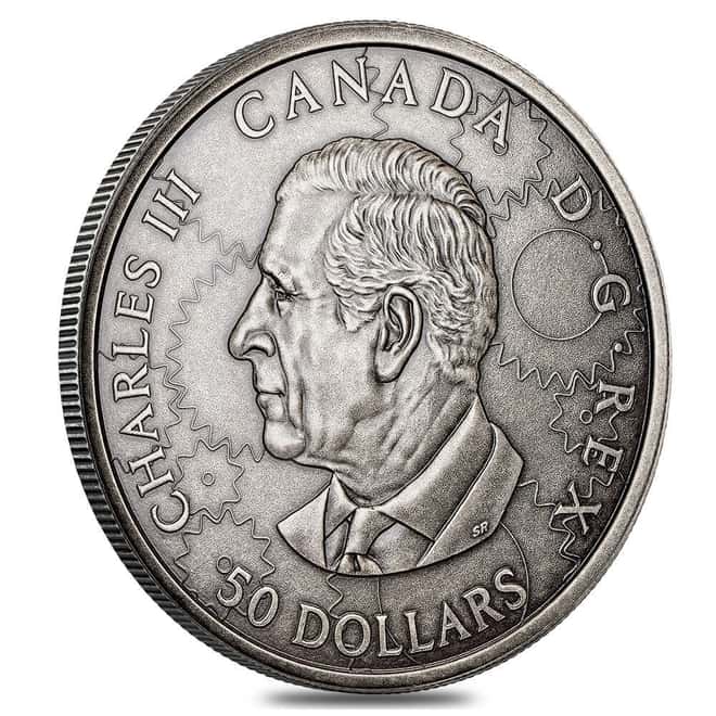 2025 Canada 3 oz Whimsical Tale Steam Locomotive Antiqued Silver Coin